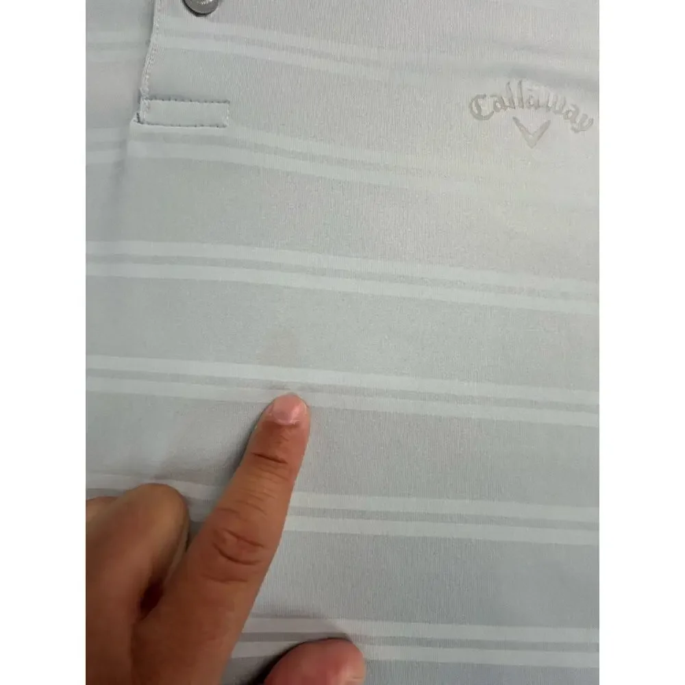 Callaway Opti-Dri Gray Striped Golf Polo Shirt Size XXL Performance Short Sleeve - Picture 7 of 8
